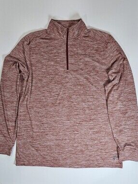 Guy Harvey 1/4 Zip Pullover Mens Medium Red White Space Dye Gorpcore